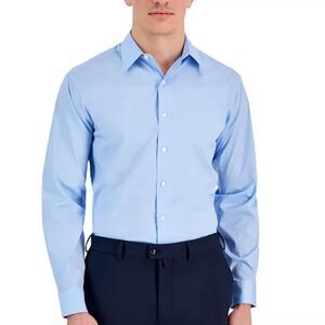 Club Room Traveler Dress Shirt Placid Blue Men’s XXL Regular Fit NWT‎